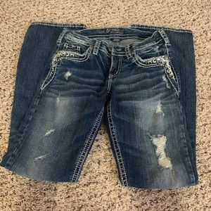 Silver jeans 27x33 distressed